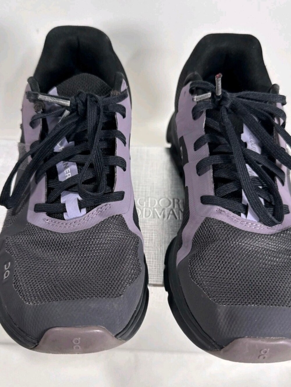 On Cloudrunner Running Shoes Womens Sz 7.5 Black Lilac Lace Up Comfortable Casua